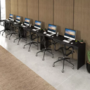 Ver imagem 3 de Mesa Escritório Plataforma de Parede 6 Lugares Preto 5,40  Caixa Tomada Atacadao Moveis Escritorio