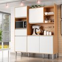 Ver imagem 3 de Kit Cozinha Compacta 5 Portas 160 Cm Isabel Amendoa Branco Reajl Moveis