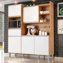 Ver imagem 2 de Kit Cozinha Compacta 5 Portas 160 Cm Isabel Amendoa Branco Reajl Moveis