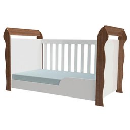 Berço Americano Lara Branco Acetinado Amadeirado com Colchão Gazin – Carolina - 3