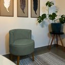 Ver imagem 2 de Jogo 5 Cadeiras Decorativa para Sala de Estar Aconchegante Tecido Veludo Moderna Aconchegante