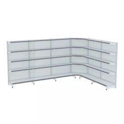 Gondola Parede 170 Fit Ate 5 Metros 1 Canto Branco 30b Pe Cinza - 1