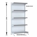 Ver imagem 2 de Gondola Parede 170 Fit Ate 5 Metros 1 Canto Branco 30b Pe Cinza