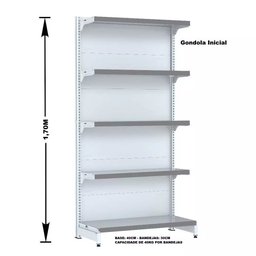 Gondola Parede 170 Fit Ate 5 Metros 1 Canto Branco 30b Pe Cinza - 2