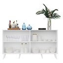 Ver imagem 6 de Aparador Buffet Retrô com Espelho Multimóveis Veneza com 4 Portas FG3559 Branco