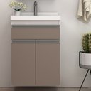 Ver imagem 1 de Gabinete para Banheiro 50cm com Lavatório Cewal Branco/Gianduia