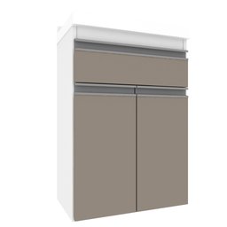 Gabinete para Banheiro 50cm com Lavatório Cewal Branco/Gianduia - 4
