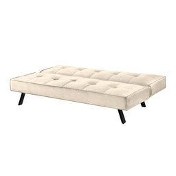 Sofa Cama Atlanta 2 Lugares 177cm Pe Talento Móveis Veludo Paris Bege Claro - 2