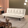 Sofa Cama Atlanta 2 Lugares 177cm Pe Talento Móveis Veludo Paris Bege Claro - 1