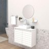 Gabinete para Banheiro com Cuba e Espelho Carol 70-Arteban - Branco - 1