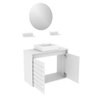 Gabinete para Banheiro com Cuba e Espelho Carol 70-Arteban - Branco - 3