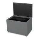Ver imagem 1 de Puff Baú 60cm Porta Brinquedo Organização Assento Decorativo Cor Cinza