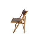 Ver imagem 2 de Cadeira Dobrável em Madeira Cor Mel com Assento e Encosto Estofados Preebel Courino Bege - Mel