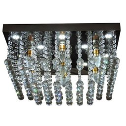 Lustre Plafon Cristal Quadrado 1566/500-Diamante - Prata - 1