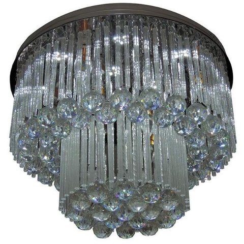 Lustre Plafon Cristal 1503/500-Diamante - Prata