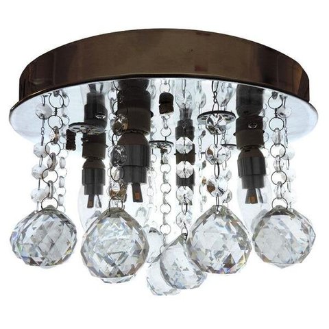Lustre Plafon Cristal Redondo 6817/300 -Diamante - Prata