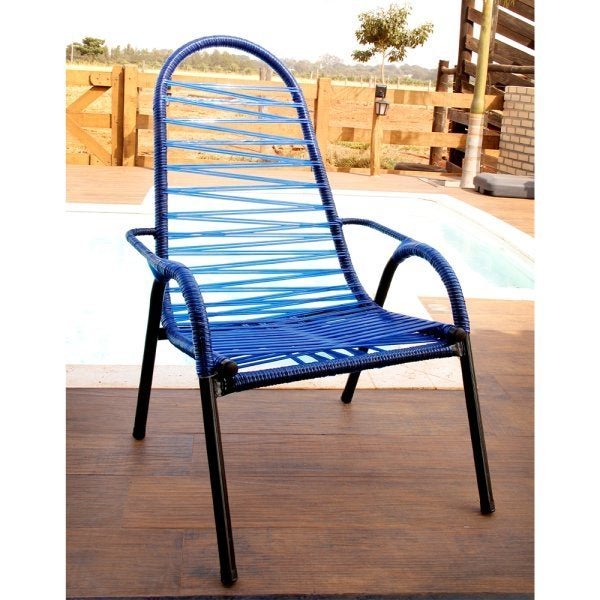 Kit 4 Cadeiras Luxo Plus Size Adulta Fio Duplo Azul - 2