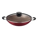 Ver imagem 1 de Wok Paris com Revestimento em Antiaderente Starflon Max Vermelho Tampa Vidro 32 Cm 4,4l