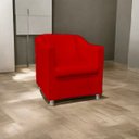 Ver imagem 1 de Poltrona Decorativa Tillak Tilla em Suede para Sala de Estar, Consultório e Recepção - Vermelho