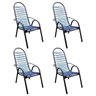 Kit 4 Cadeiras Fio Duplo Azul e Prata Luxo Adulta - 1