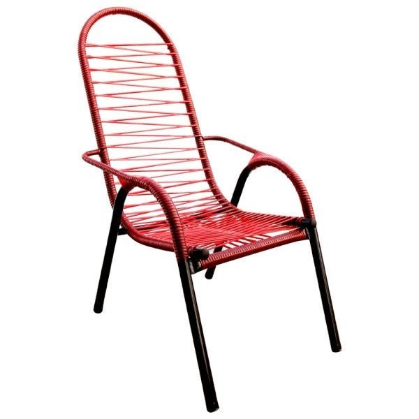 Cadeira para Area Externa de Fio Único Vermelha Luxo Adulta - 1