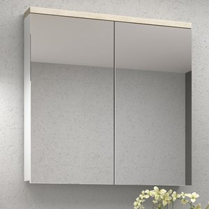 Armário para Banheiro 90cm Cewal com 02 portas Branco/Patina