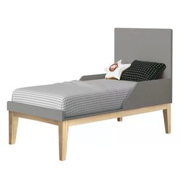 Quarto Infantil Classic 2 portas Cinza Fosco com Pés Madeira Natural - Reller Móveis - 4