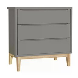 Quarto Infantil Classic 2 portas Cinza Fosco com Pés Madeira Natural - Reller Móveis - 7