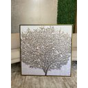 Ver imagem 3 de Quadro 100x100 Cm Árvore da Vida Canvas Moldura Dourada.