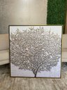 Ver imagem 3 de Quadro 100x100 Cm Árvore da Vida Canvas Moldura Dourada.