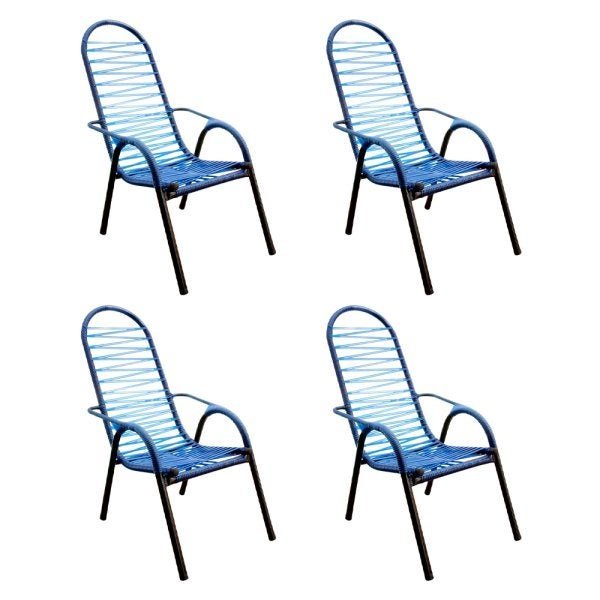 Kit 4 Cadeiras Fio Duplo Azul Luxo Adulta - 1
