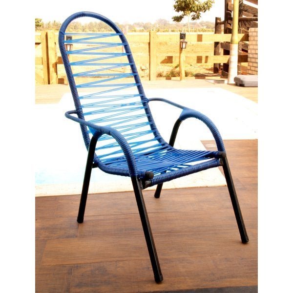 Kit 4 Cadeiras Fio Duplo Azul Luxo Adulta - 2