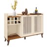 Balcão Aparador Buffet Arcade Com Espelho Adnet 67cm Nature/Off White - Mobler - 7