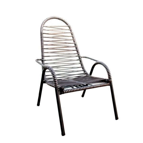 Cadeira para Área Externa Luxo Plus Size Adulta 2 Fios e Prata/Preta - 1