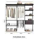 Ver imagem 3 de Closet Aberto Modulado Casal 205cm Eminence Preto
