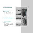 Ver imagem 7 de Guarda Roupa Solteiro 2 Portas 2 Gav Espelho Branco Carraro