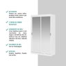 Guarda Roupa Solteiro 2 Portas 2 Gav Espelho Branco Carraro - 8