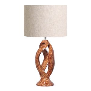 Abajur Grande para Sala Luminária Grego Marrom Petra com Cúpula 67x35 Cm