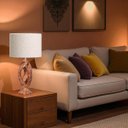 Ver imagem 2 de Abajur Grande para Sala Luminária Grego Marrom Petra com Cúpula 67x35 Cm