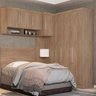 Quarto Modulado Modena de Solteito Compacto Nogal 5 Pçs Roupeiro + Armário Aéreo - Demóbile - 2