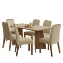Ver imagem 2 de Conjunto Sala de Jantar Tampo de Madeira 6 Cadeiras Rustic/crema/imperial Minsk Madesa