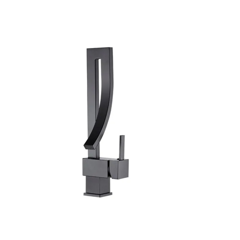 Torneira Lavabo Banheiro Monocomando Curve Preto Luxo Aço Inox 304 - Brinovar