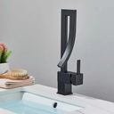 Ver imagem 3 de Torneira Lavabo Banheiro Monocomando Curve Preto Luxo Aço Inox 304 - Brinovar