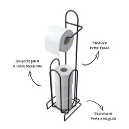 Suporte de Aço para Papel Higiênico 4 Rolos - Stolf - 3