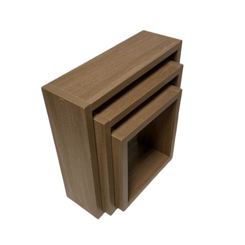 Nicho Decorativo Kit 3 Unidades Amêndoa