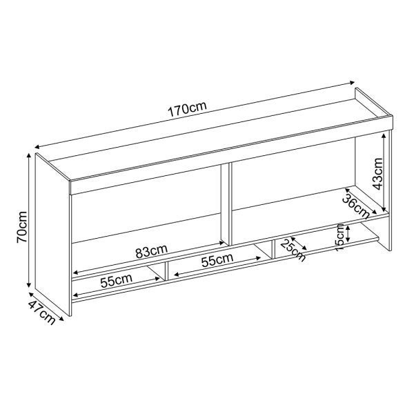 Ponte de Casal Armário Aéreo Módulo Branco para Quarto - Demóbile - 3