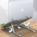 Ver imagem 4 de Suporte de Notebook Articulado Aluminio Dobrável Ergonomico Prateado 11" a 17"