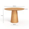 Mesa de Jantar Redonda 120cm Scandi 6 Lugares Lamina Natural de Madeira Mel - 6