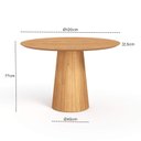 Ver imagem 6 de Mesa de Jantar Redonda 120cm Scandi 6 Lugares Lamina Natural de Madeira Mel