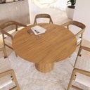 Ver imagem 2 de Mesa de Jantar Redonda 120cm Scandi 6 Lugares Lamina Natural de Madeira Mel